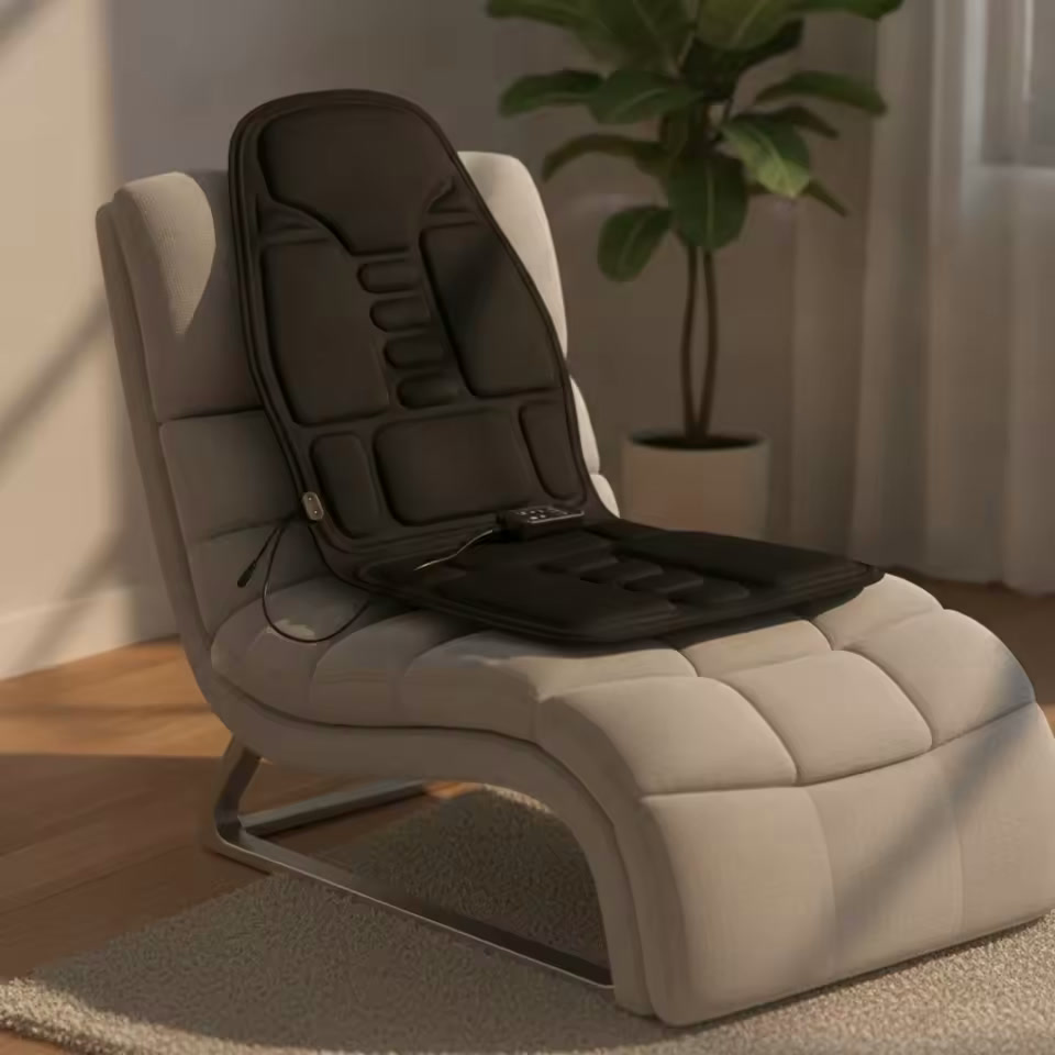 Avenwell heated massage cushion fitted on a modern chaise lounge